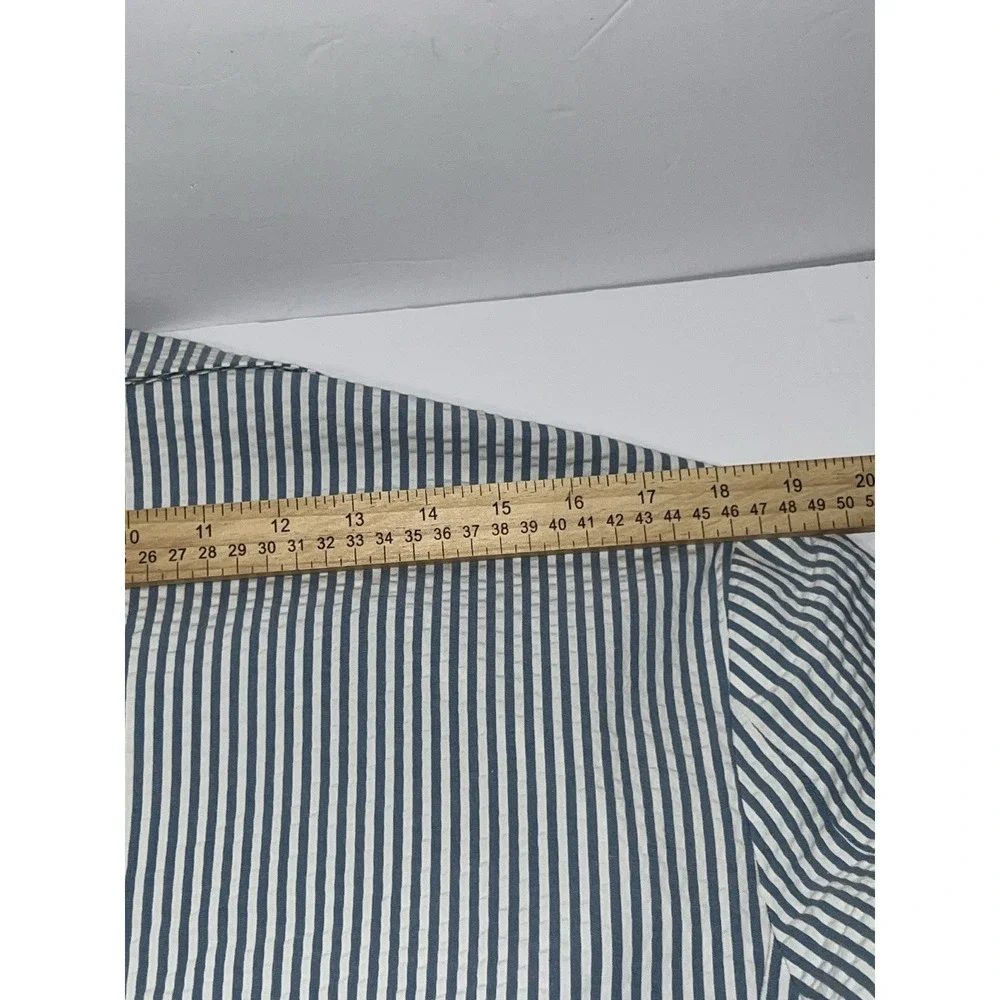 J. Crew Ludlow Unstructured Seersucker Blazer Mens 40R Blue White Strip Preppy